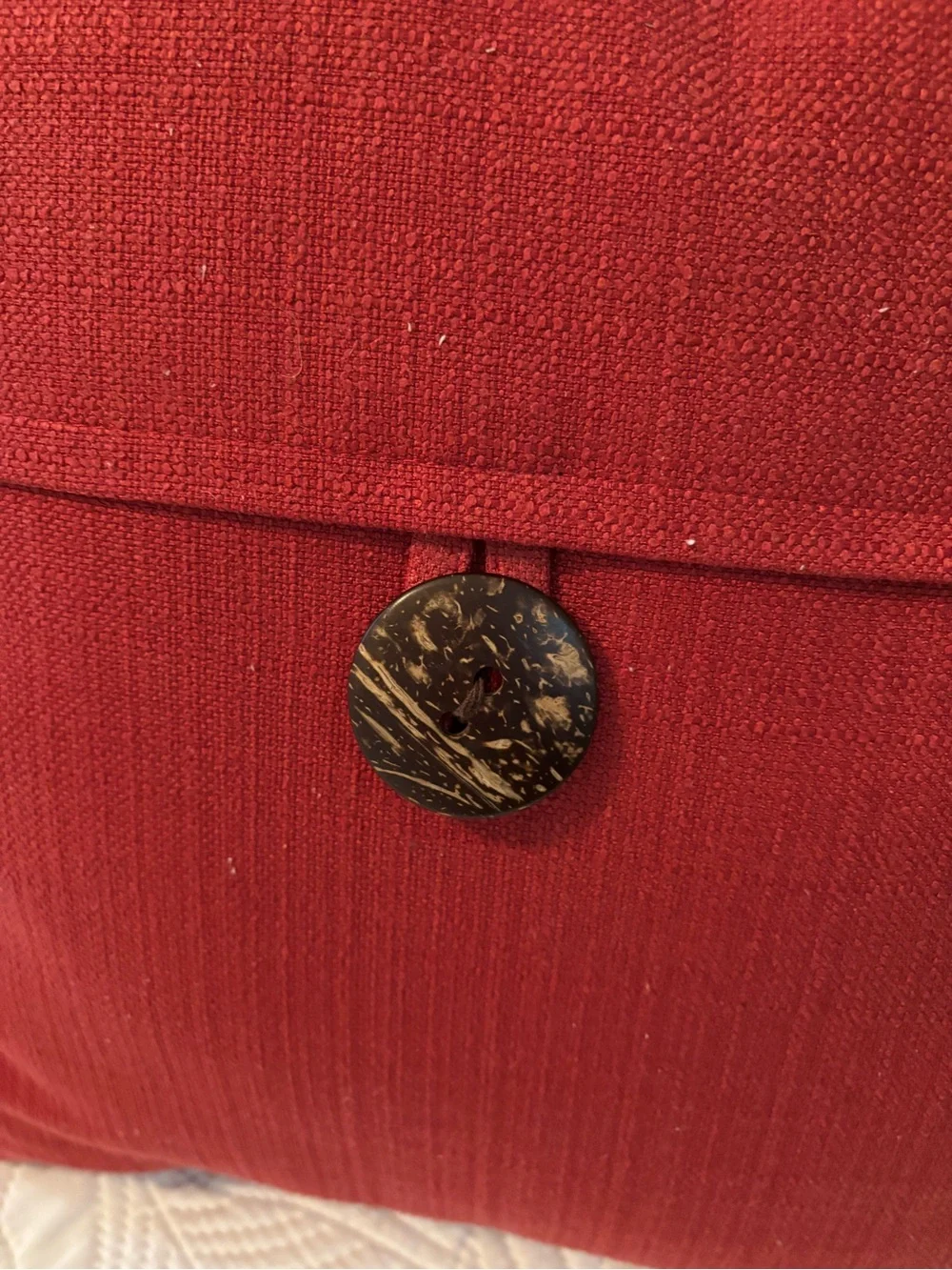 Kohl's Rust/Red Textured Accent Pillow with Decorative Button
